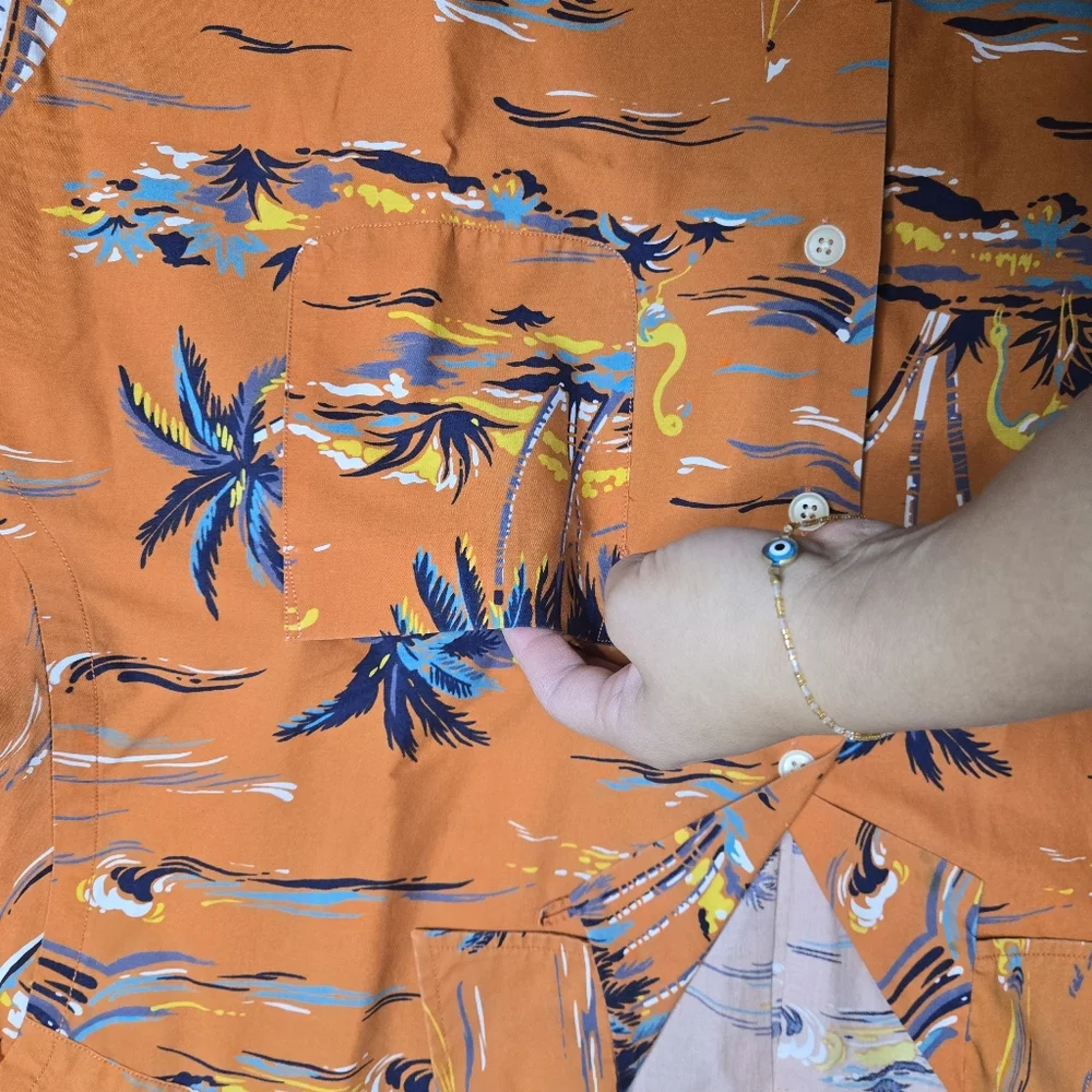 Vintage Polo Sport Ralph Lauren Hawaiian Marlin Fishing Print‎ Men's Shirt